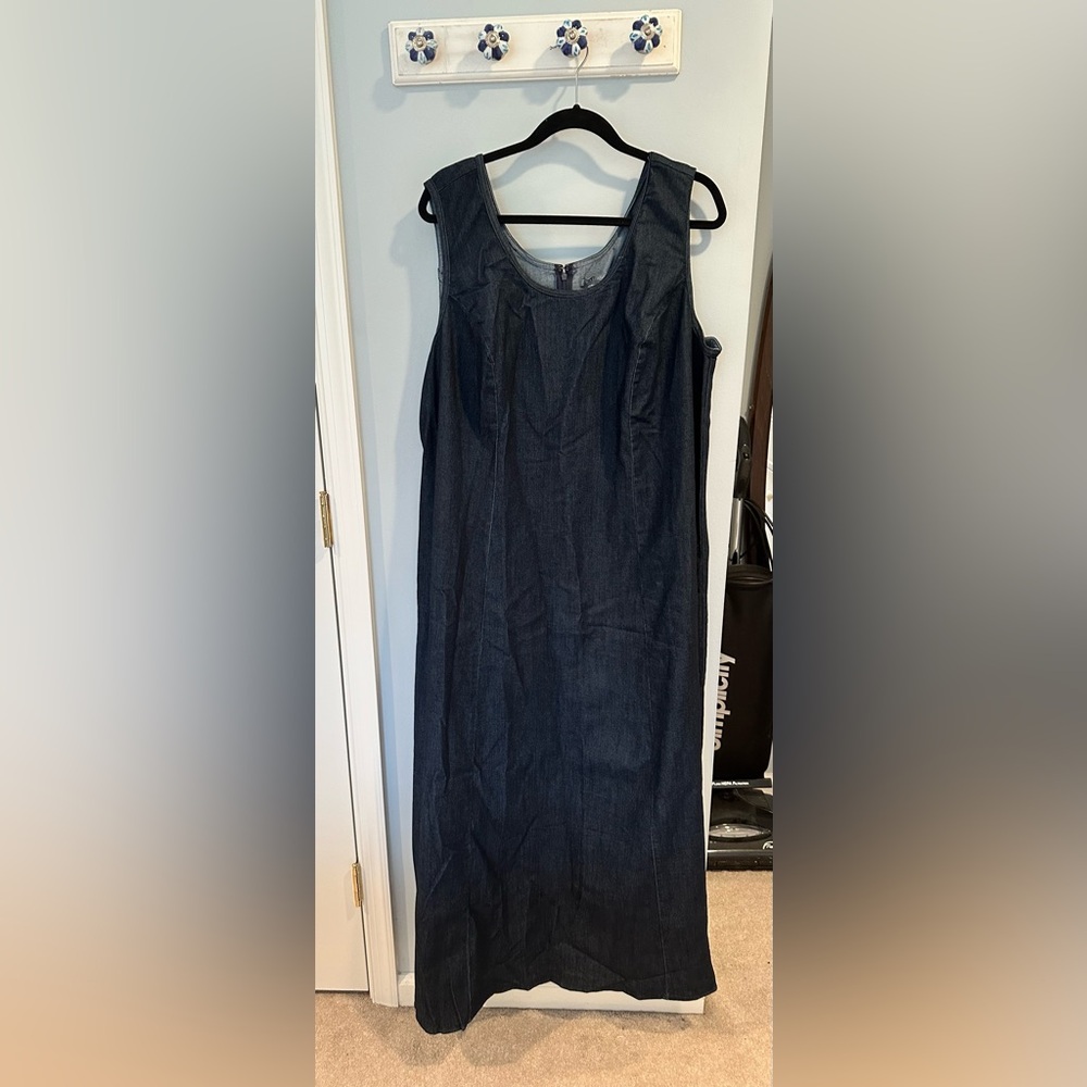 Jessica London Denim Sleeveless Sheath Dress